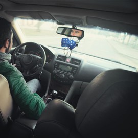 Zento Deals Pair of Hanging Black Dots Fuzzy Dices Nostalgic Retro (Teal Blue)