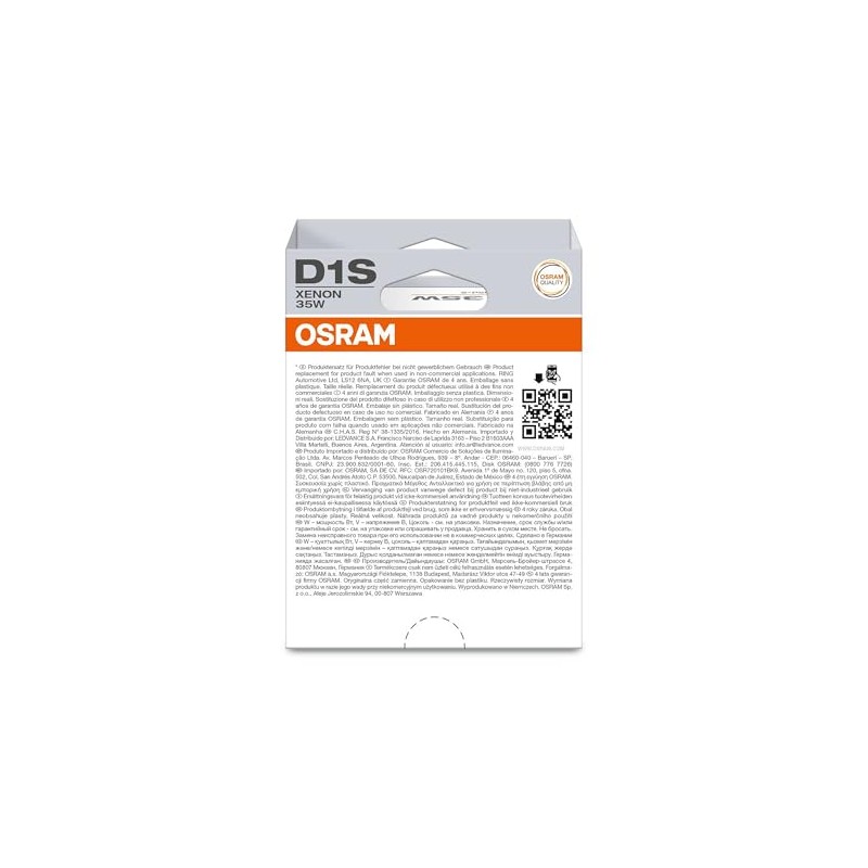 Osram Xenarc Original, D1S, Xenon Headlight Lamps, 66140-1HB, 1 Lamp