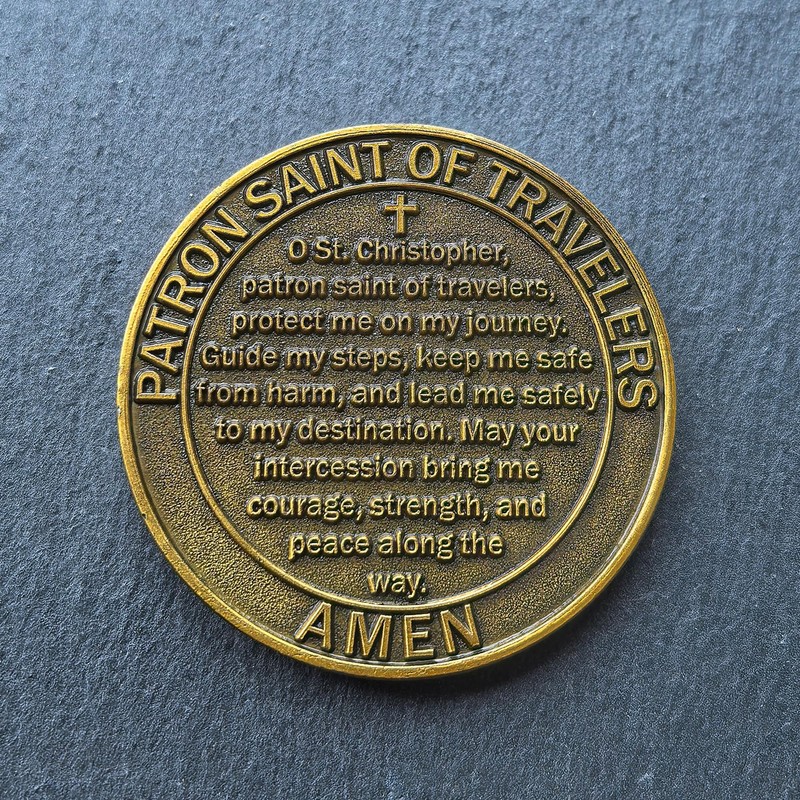 Saint Christopher Challenge Coin Traveler Prayer Coin
