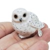 WitnyStore Tiny 1" High White Snowy Owl Look Left Figurine