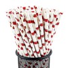 YAOSHENG Premium Disposable Drinking Fruit Paper Straws, Pack 100 Watermelon