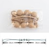 2 Pack Boho Jute Coil Ball Curtain Tiebacks with Wood