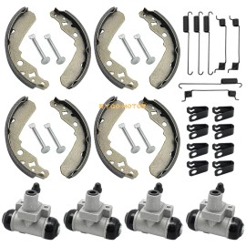 M MATI Brake Wheel Cylinder & Brake Shoes Kit for Kawasaki UTV KAF400 Mule 600 610 SX