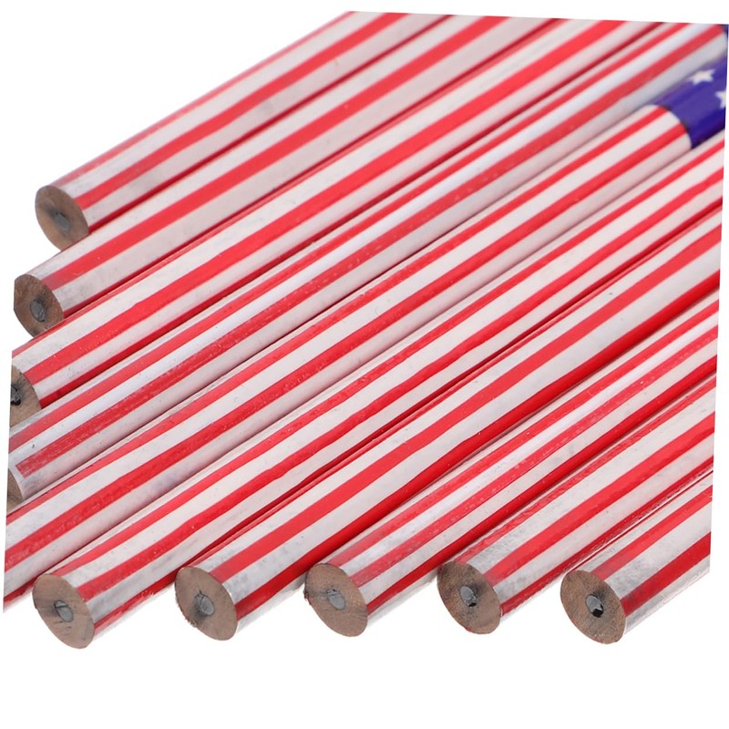 jojofuny 48pcs American Flag Themed Pencils for Independence Day Celebrations