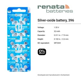 RENATA WATCH BATTERY 1.55V SWISS MADE BATTERIES 396 SR726W