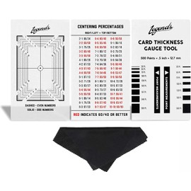 Legends Card Grading Centering Tool with Legends Card Thickness Gauge Tool and Cleaning Cloth Kit Material for PSA - BGS - Graded Card Submissions Card Center Tool