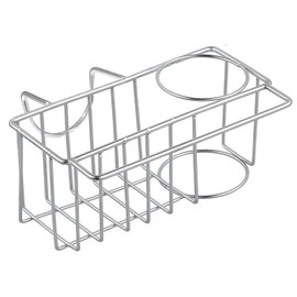 Sponge Holder for Kitchen Sink, Movable Brush Holder, Dish Cloth Hanger, Hanging Caddy, Hooked Sink Caddy Sponge Holders, Sinks Basket Brush Holders, Soap Rack, Dishwashing Cloth Rack, Stainless Steel