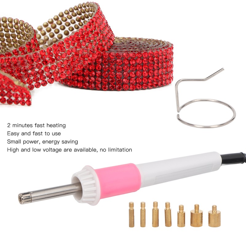 Hot Fix Applicator with 7 Tips Iron Rings 15W Quick