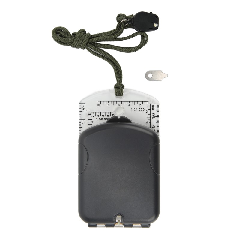 Multifunctional Plastic Compass with Scales Portable Gradiometer Magnifying Glass LED