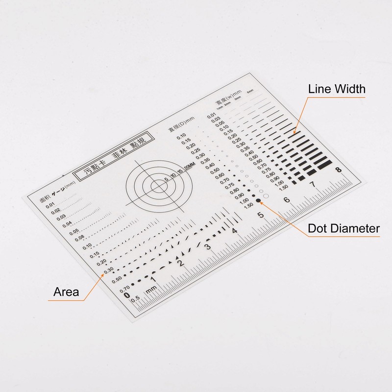 HARFINGTON High Precision SEC Size Estimation Chart 8cm 0.2mm Transparency