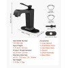 Matte Black Single Handle Kitchen Faucet with Push-Button Drain Easy-to-Use