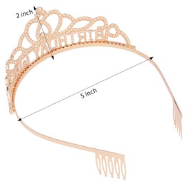 Birthday Girl Headbands for Women Tiara & Crowns for Girls Happy Birthday Party Accessories Favor Venus Supllies Gold, 1 Pack