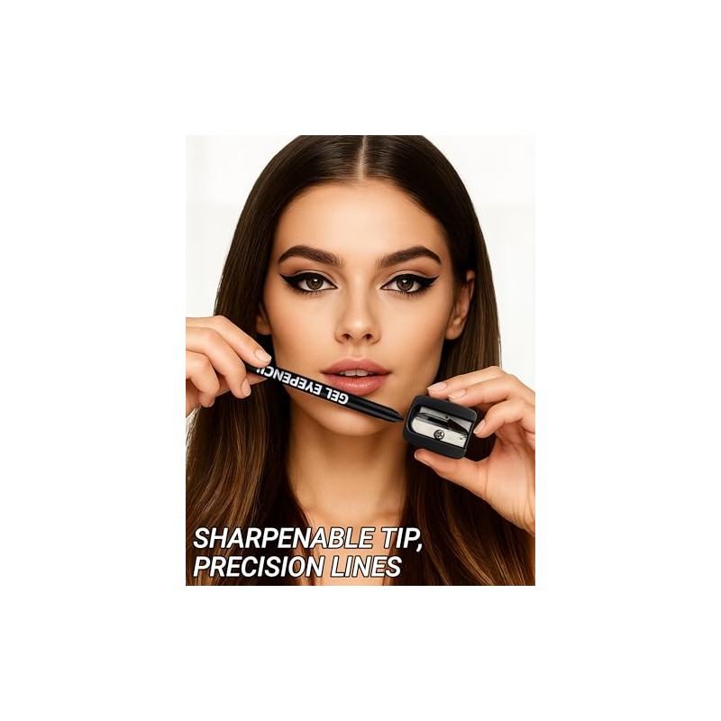Erinde 2 Pcs Mate Lápiz Delineador de Ojos en Gel