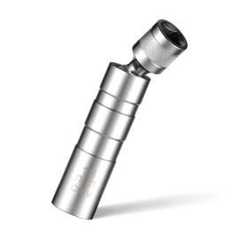 BJSIA 16mm(5/8") Swivel Magnetic Spark Plug Socket Set, 3/8 Inch Drive Thin Wall Socket, 12-Point Design Compatible with Most Cars, Short