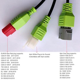 OTKEFDI Motorbike OBD Diagnostic Adapter,4Pin+6Pin+6Pin 3 in 1 Motorrad Motorcycle OBD2 Cable