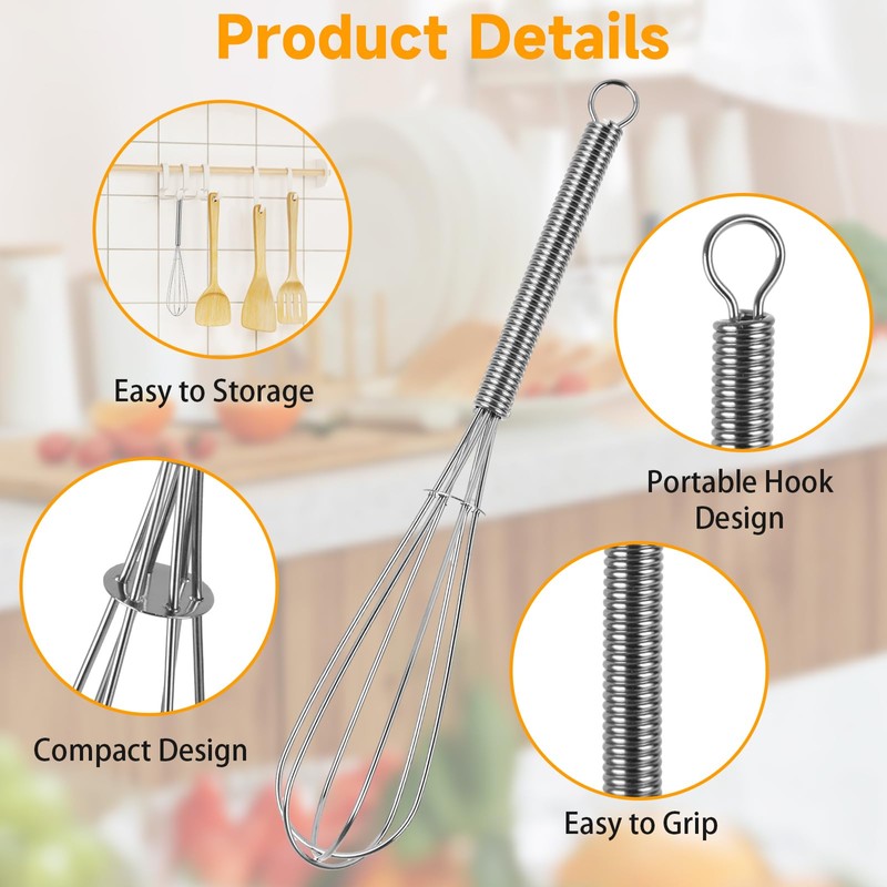 LOLYSIC 50PCS 6 Inch Mini Whisk Bulk Small Whisks, 304