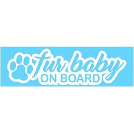 Fur Baby on Board Pet Dog Paw Rescue Vinyl Decal Sticker Car truck van