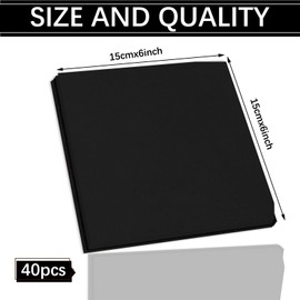 Whaline 40Pcs Black Felt Fabric Sheets Soft Thick Craft Felt Pack for DIY Crafts Sewing Patchwork Art Projects, 6 x 6 Inch
