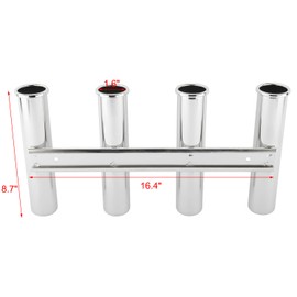 NovelBee 4 Tubes 316 Stainless Steel Fishing Rod Holder for Boats Yacht