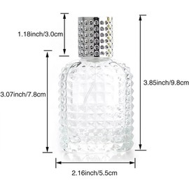 SCOLAND 50ml Refillable Clear Glass Luxury Spray Perfume Bottle Empty Atomizer Bottle Makeup Tool (Silver)
