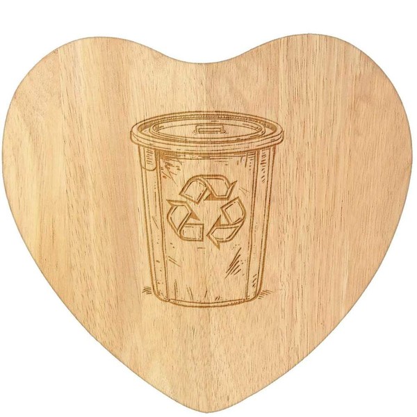 'Recycle Bin' Wooden Heart Shaped Chopping/Cutting Board (WB00081063)