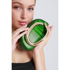 dassymia Clutch Purses for Women Acrylic Evening Handbags for Wedding Party Crossbody Shoulder Bag Trendy, Acrylic Green