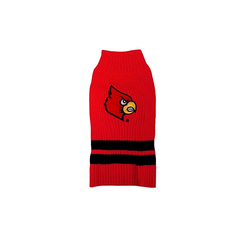 Pets First NCAA Louisville Cardinals Dog Sweater, Size Medium. Warm