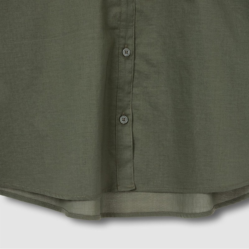 JAJU [JAJU/Jaju] Women's Light Cotton Long-Sleeve Shirt_Khaki