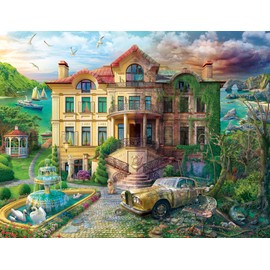Ravensburger - Cove Manor Echoes - 2000 Piece Jigsaw Puzzle - Stunning Imagery - Bold Colors and Intricate Details of a Sea Manor Then & Now - Premium Quality - Puzzles for Adults