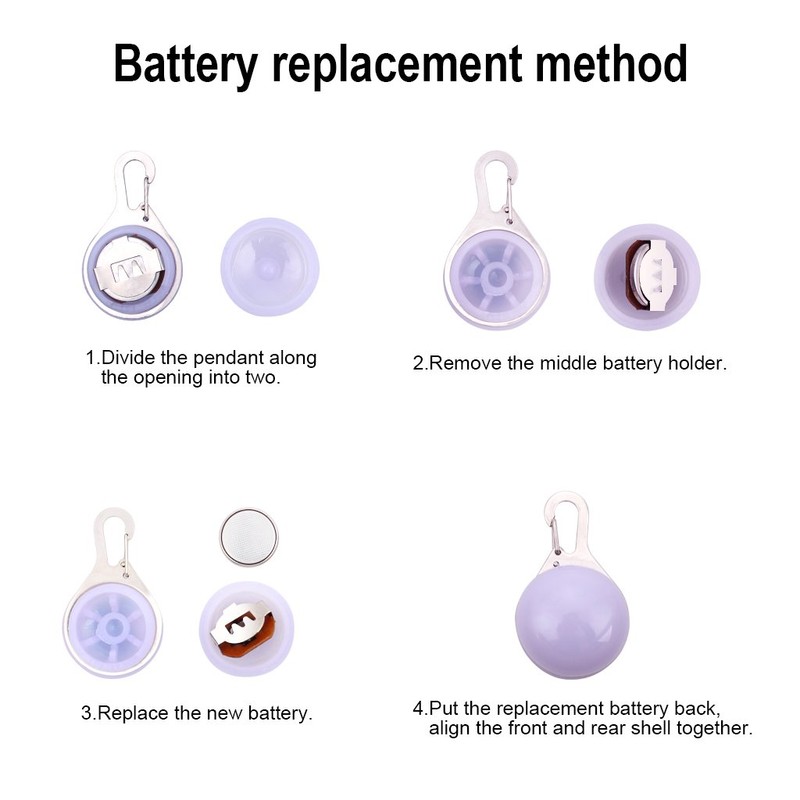 [OWUDE] 犬ライト ペット首輪ライト 8個クリップの魅力なライト、ペット防水安全夜中に歩いてLEDライト バッテリーを含む（青+オレンジ+ピンク+黄+赤+緑+白+カラー）