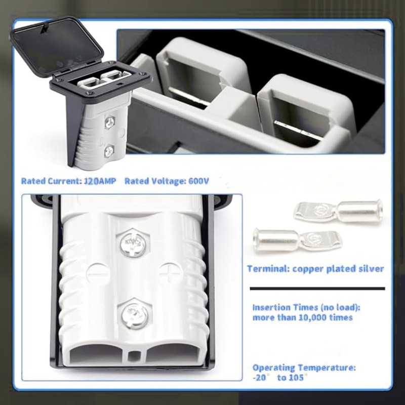 120A 12-24V DC Flush Mount Recessed Plate, Plug Mounting Panel,120A