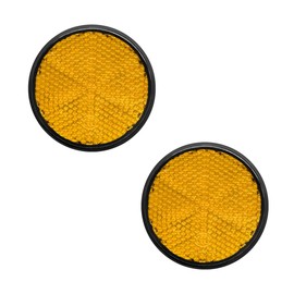 povtii 2 PCS Motorcycle Warning Reflectors, M6×1.0 Waterproof Plastic Reflective Warning Reflector, Motorcycle Rear Safety Reflector with Screw, Universal Motorcycle Accessories (Round, Orange)