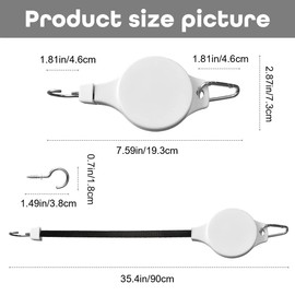 EAEDMY 2 Pack Retractable Plant Pulley Adjustable Hanging Flower Basket Hooks for Hanging Plants Heavy Duty, Indoor Outdoor Plant Hanger for Garden Baskets Pots & Birds Feeder - White (2, Hook Type)
