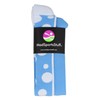 MadSportsStuff Crazy Dots Over the Calf Socks (Columbia Blue/White, Small)