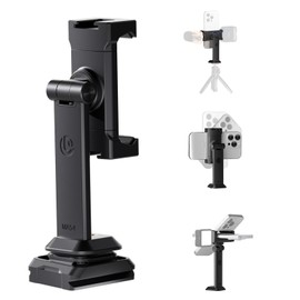 ULANZI Phone Tripod Mount Adapter with Dual Cold Shoes & QR Plate, MA54 Cell Phone Holder for Tripod with 1/4" Screw, Adjustable Smartphone Mount Adapter for iPhone, Android, Selfie Stick, Monopod