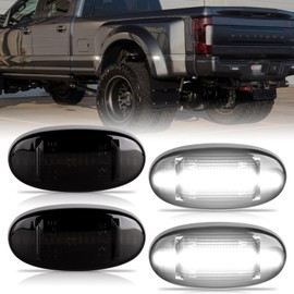 POPMOTORZ White LED Fender Side Marker Light 4Pcs Rear Bed side marker Lamp Compatible for Ford F250 F350 F450 F550 Super Duty2011-2022 Front/Rear Double Wheel LED Side Marker Lamp Smoked Lens
