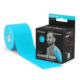Kintex Kinesiologie Tape Classic, 5 cm x 5 m, hautfreundliches & wasserfestes Kinesiologie Tape, Physio Tape, Medizinisches Tape, für Sport & Physiotherapie (Blau)