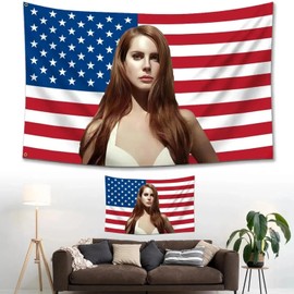 SereneSage Singer Flag 3x5Ft, HD Printing Tapestry Banner with Brass Grommets,Wall Hanging Tapestries Bedroom Living Room Aesthetic Decorative (Red)