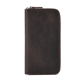 FANDARE Men's Wallet Credit Card Holder Leather Wallet Men's RFID Protection Wallet Money Clip Credit Card Holder Travel Wallet, dark brown