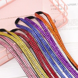 Waizmann.IDeaS 1x Multicolour Lanyard 10 mm Carabiner Hook ID Car Key Access Cards Rhinestone Bling Rhinestone