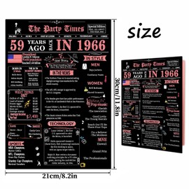 Joycard 59th Birthday Cards, 59th Black Pink Birthday Decorations, Best 59 year old Birthday Gifts for Women Mother, Happy Birthday Cards for Wife