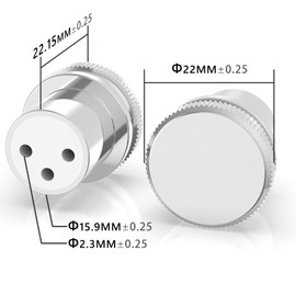 Monosaudio XLR End Caps, Pack of 2, Noise Reducer PTFE (Teflon) Insulation, Noise Stopper, XLR Plug, Dust Protection Caps, XLR Sockets Protective Caps (Female, Rhodium-Plated)