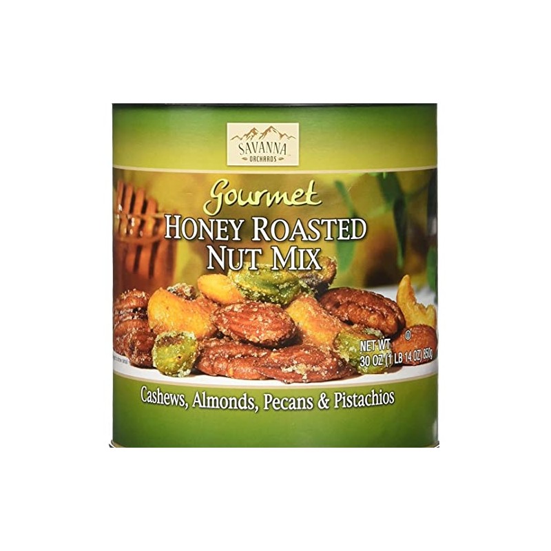 Savanna Orchards Gourmet Honey Roasted Nut Mix - Cashews, Almonds,