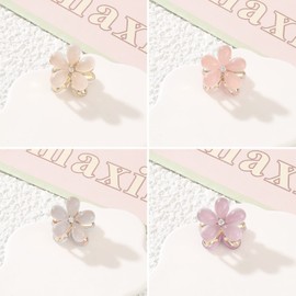 EZ PEACH Flower Flower Mini Hair Claw Mini Hair Accessories, Ladies, Hair Clip, Small, Hairpin, Hair Ornament, Small, Bob, Cute, Accessory, Set of 4 (D)