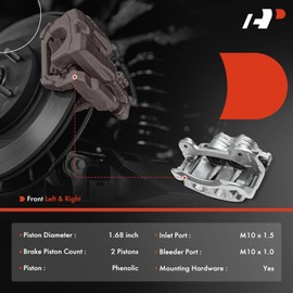 A-Premium Disc Brake Caliper Assembly with Bracket Compatible with Select Ford Models - For Mustang 2011 2012 2013 2014 - Front Driver and Passenger Side, 2-PC Set