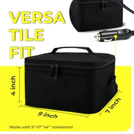 Skywin Portable Car Food Warmer with Vehicle Plug, Car Microwave Alternative, Mini Electric Heated Oven Lunch Box for Vehicle, Like Truck, Includes Stainless Steel Container