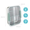 Smash Stainless Steel Bento Lunch Box, 5 Compartments, Sage, 1400ml