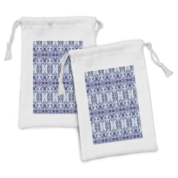 Ambesonne Ethnic Fabric Pouch Set of 2, Geometric Inspired Elements