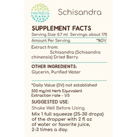 Schisandra B120 Alcohol-Free Herbal Extract Tincture, Concentrated Liquid Drops Natural Schisandra (Schisandra Chinensis) Dried Berry (4 fl oz)
