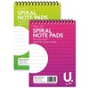 Pack of 5 Spiral Pocket Notepads - Ideal for Notes, Shopping Lists etc Asstd Colours 70 Lined Pages Each